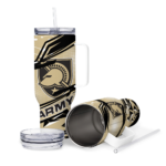 custom army black knights abstract paths gold curved tumbler best selling.webp