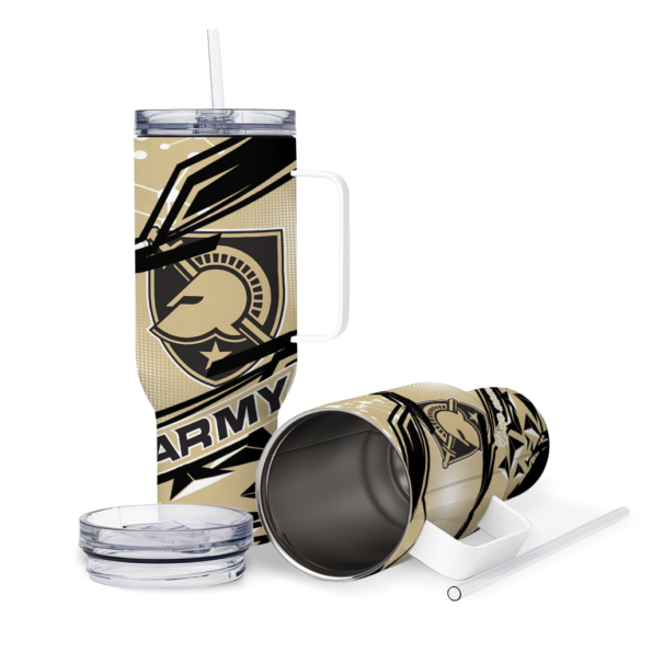 custom army black knights abstract paths gold curved tumbler high quality.webp
