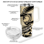 custom army black knights abstract paths gold curved tumbler best selling.webp