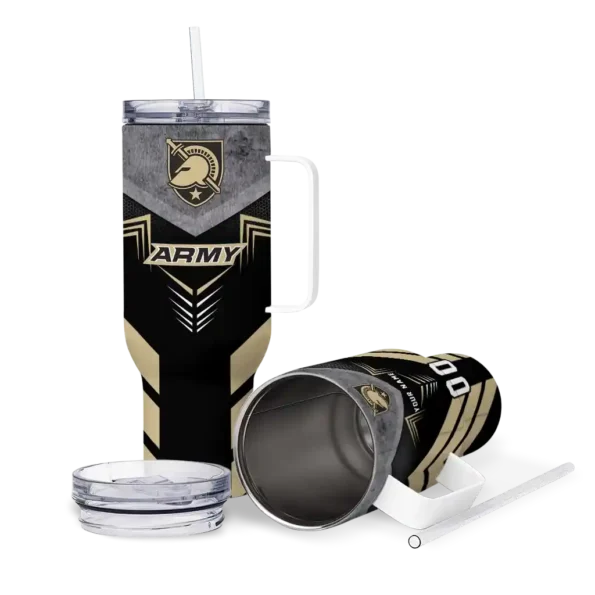custom army black knights arrow armor gold black curved tumbler high quality.webp