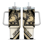 custom army black knights arrow burst gold curved tumbler best selling.webp