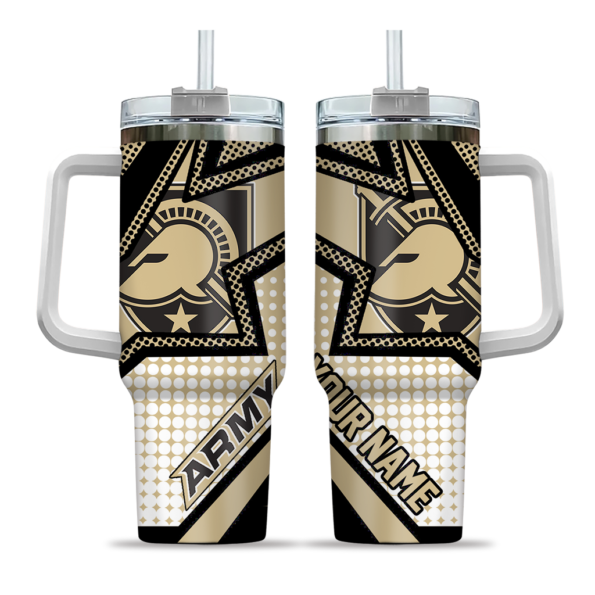 custom army black knights arrow burst gold curved tumbler best selling.webp