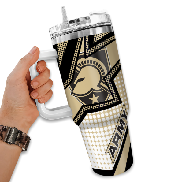 custom army black knights arrow burst gold curved tumbler fashion forward.webp
