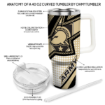 custom army black knights arrow burst gold curved tumbler best selling.webp
