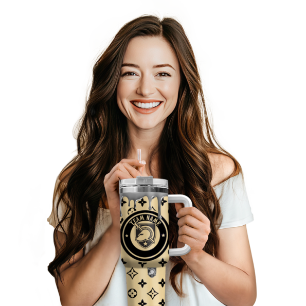 custom army black knights bullseye drips gold curved tumbler premium grade.webp