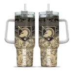 custom army black knights chevron stripe gold curved tumbler best selling.webp