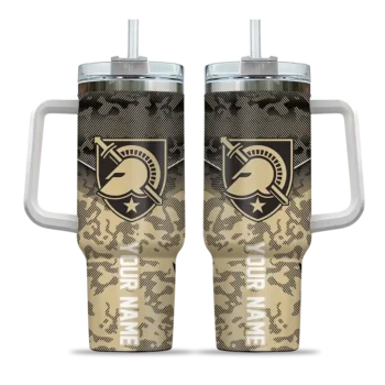 custom army black knights chevron stripe gold curved tumbler best selling.webp