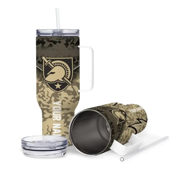 custom army black knights chevron stripe gold curved tumbler high quality.webp