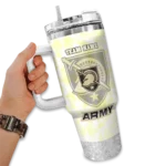 custom army black knights geometric prism gold curved tumbler best selling.webp