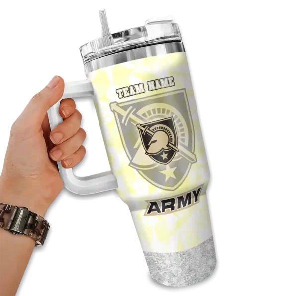 custom army black knights geometric prism gold curved tumbler fashion forward.webp