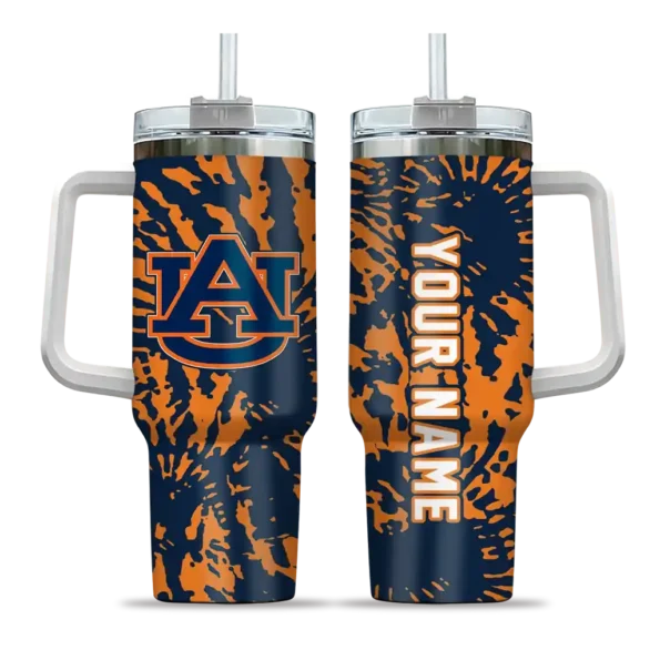 custom auburn tigers burst swirl navy blue curved tumbler best selling.webp