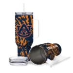 custom auburn tigers burst swirl navy blue curved tumbler best selling.webp