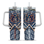 custom auburn tigers chevron angle navy blue curved tumbler best selling.webp