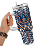 custom auburn tigers chevron angle navy blue curved tumbler best selling.webp