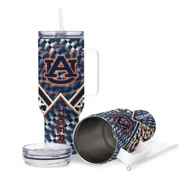custom auburn tigers chevron angle navy blue curved tumbler high quality.webp