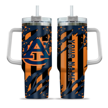 custom auburn tigers claw cut navy blue black curved tumbler best selling.webp