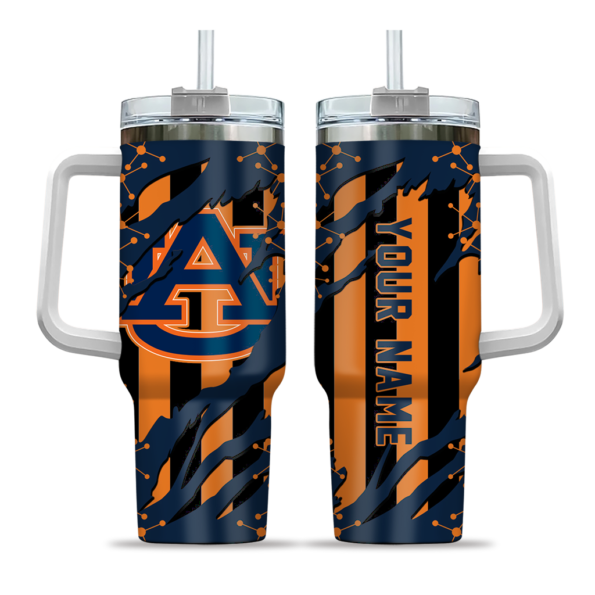 custom auburn tigers claw cut navy blue black curved tumbler best selling.webp