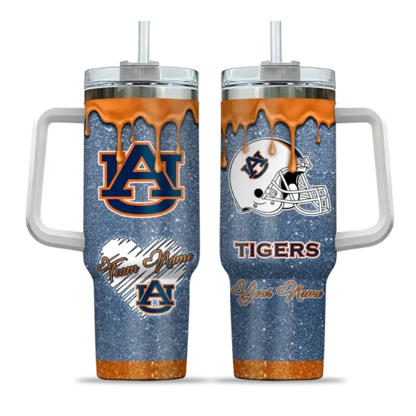 custom auburn tigers heart helmet motif navy blue curved tumbler best selling.webp