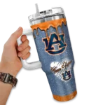 custom auburn tigers heart helmet motif navy blue curved tumbler best selling.webp