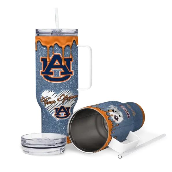 custom auburn tigers heart helmet motif navy blue curved tumbler high quality.webp