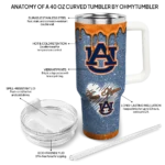 custom auburn tigers heart helmet motif navy blue curved tumbler best selling.webp