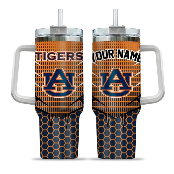 custom auburn tigers hex texture navy blue curved tumbler best selling.webp