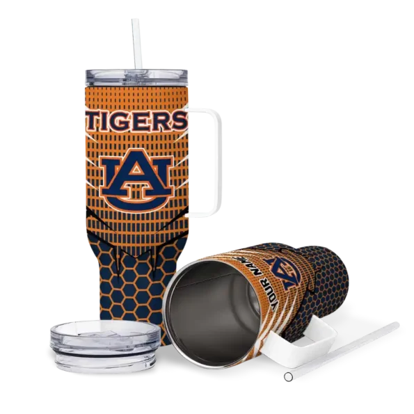 custom auburn tigers hex texture navy blue curved tumbler high quality.webp