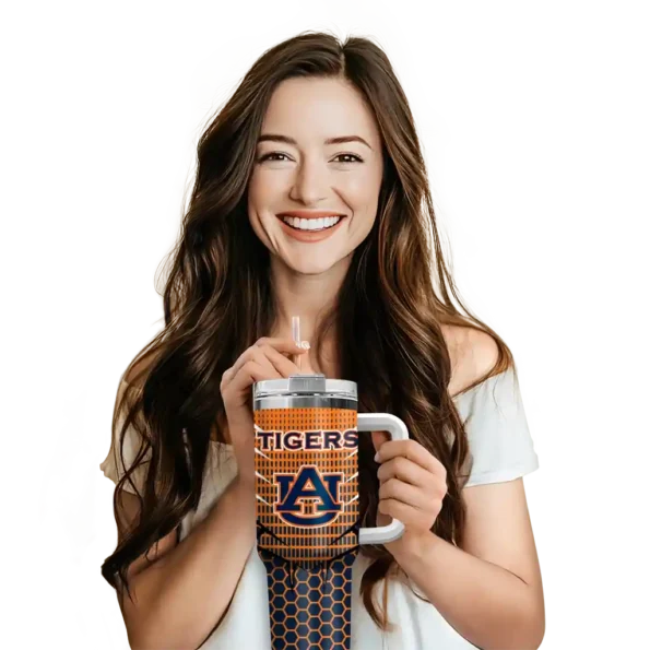 custom auburn tigers hex texture navy blue curved tumbler premium grade.webp