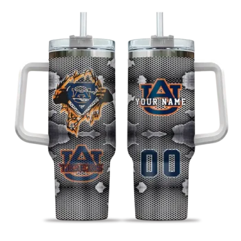 custom auburn tigers superman shield navy blue gray curved tumbler best selling.webp