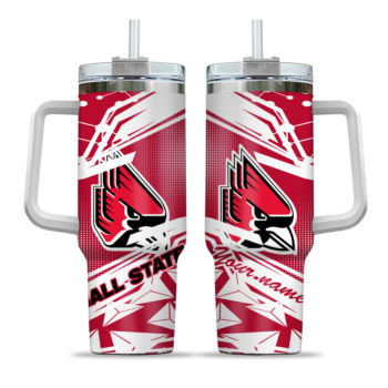custom ball state cardinals abstract paths red curved tumbler best selling.webp