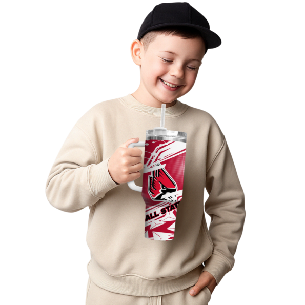 custom ball state cardinals abstract paths red curved tumbler latest model.webp
