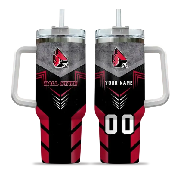 custom ball state cardinals arrow armor red black curved tumbler best selling.webp