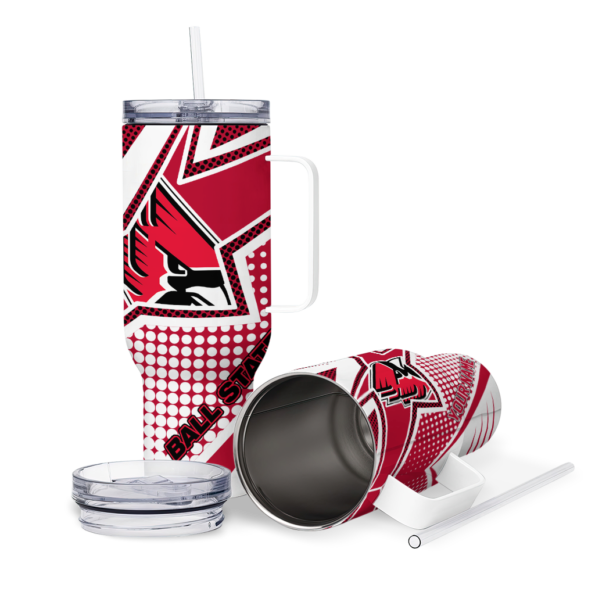 custom ball state cardinals arrow burst red curved tumbler high quality.webp