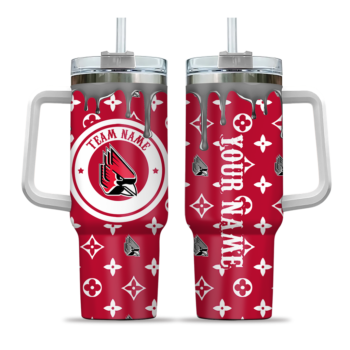 custom ball state cardinals bullseye drips red curved tumbler best selling.webp