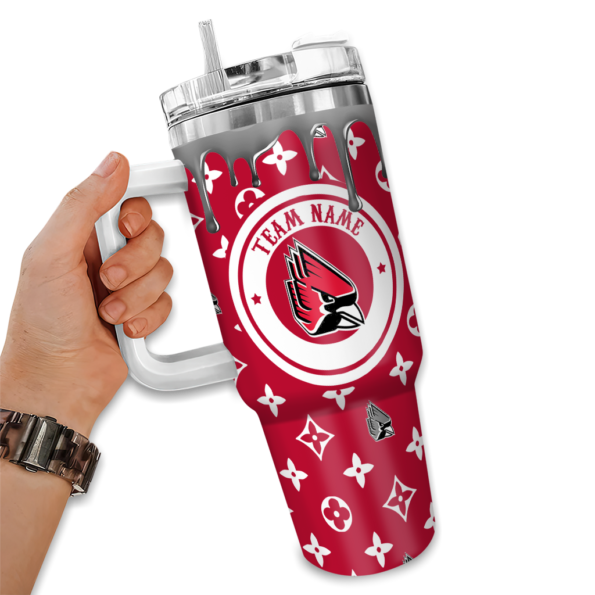 custom ball state cardinals bullseye drips red curved tumbler fashion forward.webp
