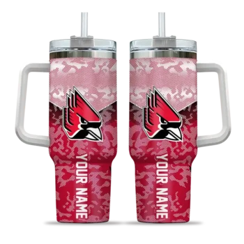custom ball state cardinals chevron stripe red curved tumbler best selling.webp