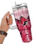 custom ball state cardinals chevron stripe red curved tumbler best selling.webp