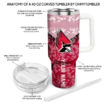 custom ball state cardinals chevron stripe red curved tumbler best selling.webp