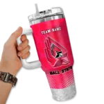 custom ball state cardinals geometric prism red curved tumbler best selling.webp