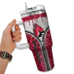 custom ball state cardinals leopard zipper red curved tumbler best selling.webp