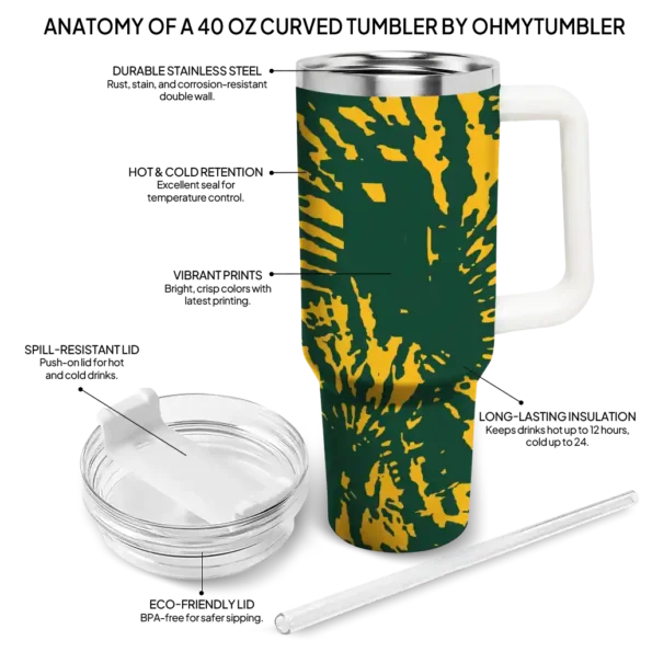 custom baylor bears burst swirl green curved tumbler new arrival.webp