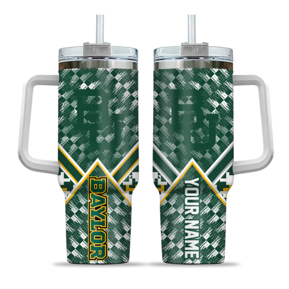 custom baylor bears chevron angle green curved tumbler best selling.webp