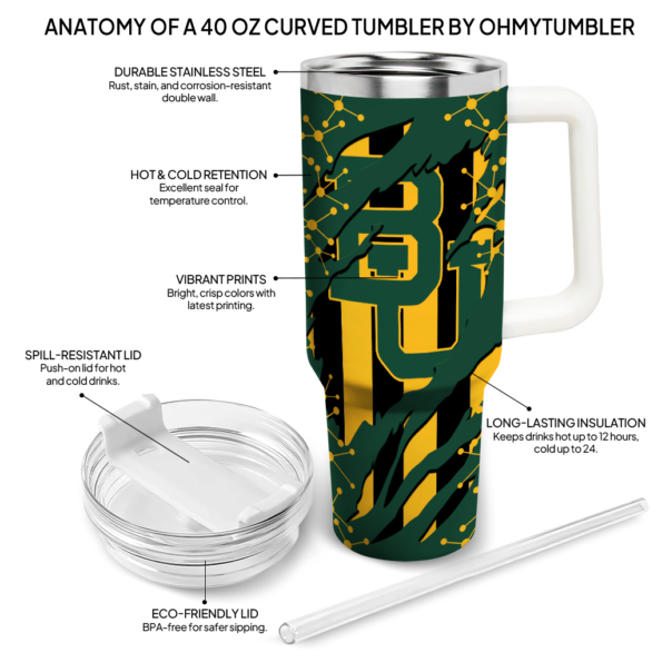 custom baylor bears claw cut green black curved tumbler new arrival.webp
