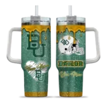 custom baylor bears heart helmet motif green curved tumbler best selling.webp