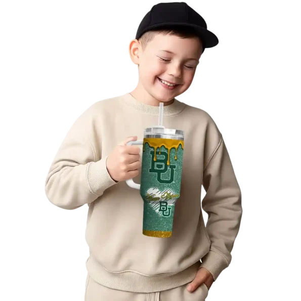 custom baylor bears heart helmet motif green curved tumbler latest model.webp