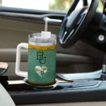 custom baylor bears heart helmet motif green curved tumbler best selling.webp