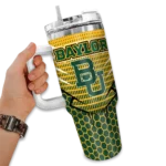custom baylor bears hex texture green curved tumbler best selling.webp