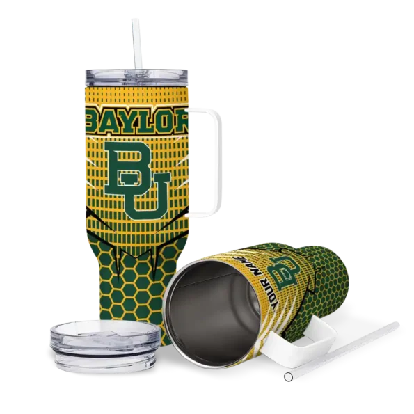 custom baylor bears hex texture green curved tumbler high quality.webp