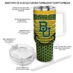 custom baylor bears hex texture green curved tumbler best selling.webp