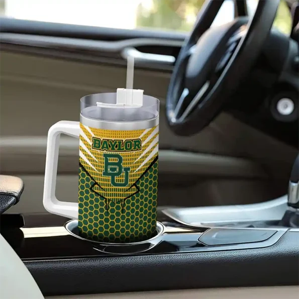 custom baylor bears hex texture green curved tumbler trendy.webp